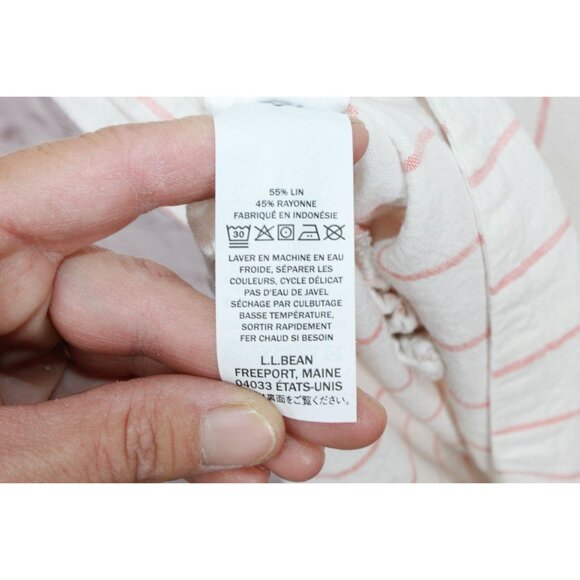 LL Bean Signature Linen Blend Dress Sailcloth Faded Orange Size S - Picture 11 of 12